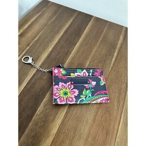 Vera Bradley Card Holder Coin Purse Wallet Pouch Key Chain Floral Petal Paisley